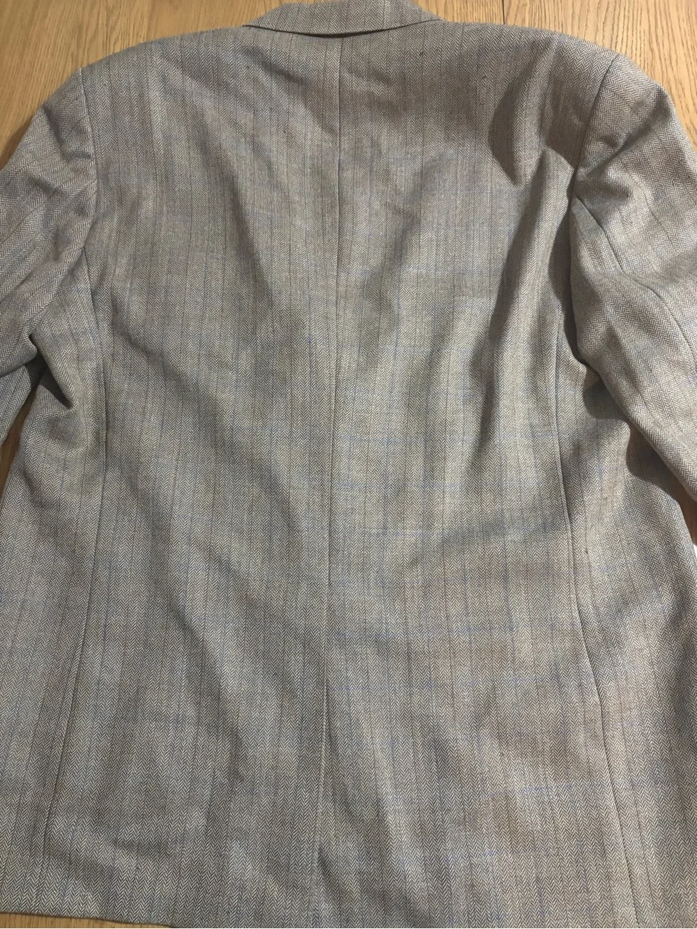 Ralph Lauren Light Gray Plaid Sport Coat with Blue Windowpane